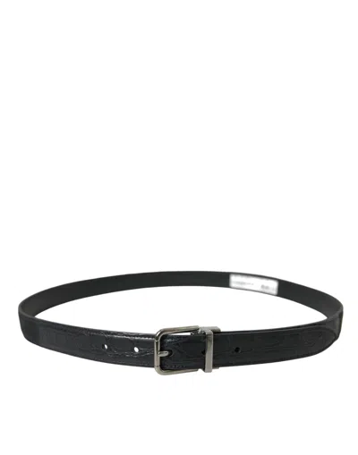 Dolce & Gabbana Elegant Leather Belt With Metal Buckle In Black