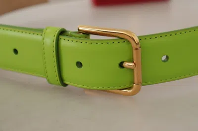 Dolce & Gabbana Green Leather Devotion Heart Micro Bag Headphones Belt In Green