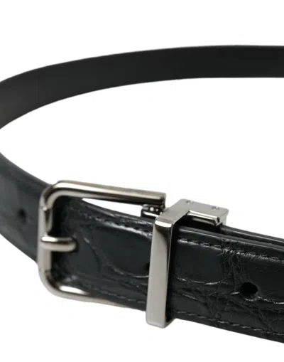 Dolce & Gabbana Elegant Leather Belt With Metal Buckle In Black