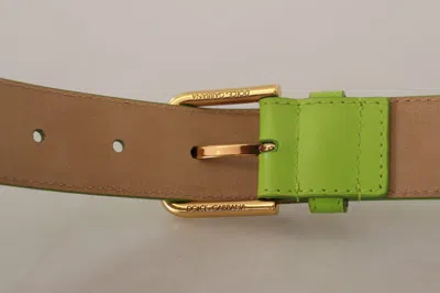 Dolce & Gabbana Green Leather Devotion Heart Micro Bag Headphones Belt In Green