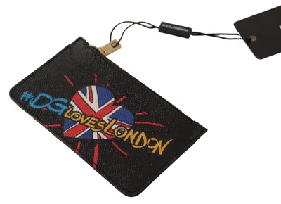 Dolce & Gabbana Elegant Leather Coin Wallet With Zip Women's Closure In Black