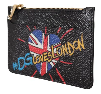 Dolce & Gabbana Elegant Leather Coin Wallet With Zip Women's Closure In Black