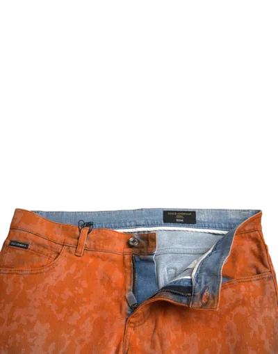 Dolce & Gabbana Multicolor Ombre Cotton Slim Fit Denim Jeans In Blue