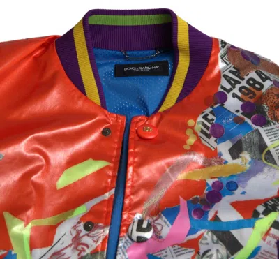 Dolce & Gabbana Orange Polyester Button Blouson Jacket In Red