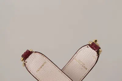 Dolce & Gabbana Elegant Python Leather Bag Strap In Women's Bordeaux