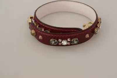 Dolce & Gabbana Elegant Python Leather Bag Strap In Women's Bordeaux