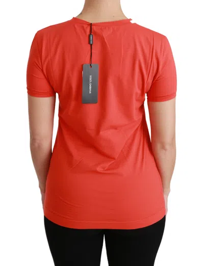 Dolce & Gabbana Red Crewneck Short Sleeve T-shirt Cotton Top In Red