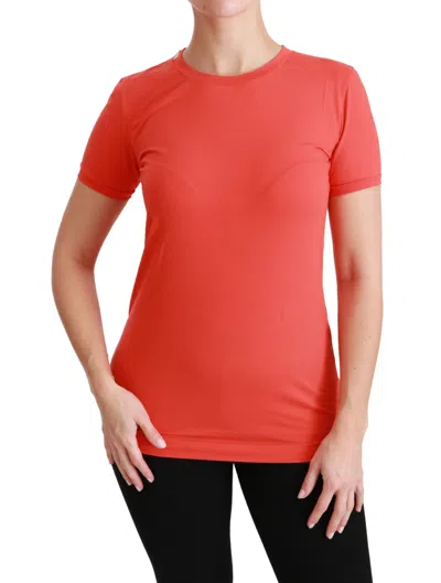 Dolce & Gabbana Red Crewneck Short Sleeve T-shirt Cotton Top In Red