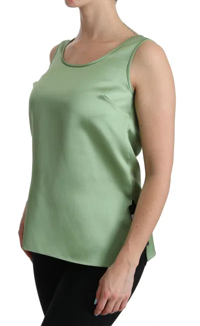 Dolce & Gabbana Elegant Silk Sleeveless Top In Light Mint Green In Green