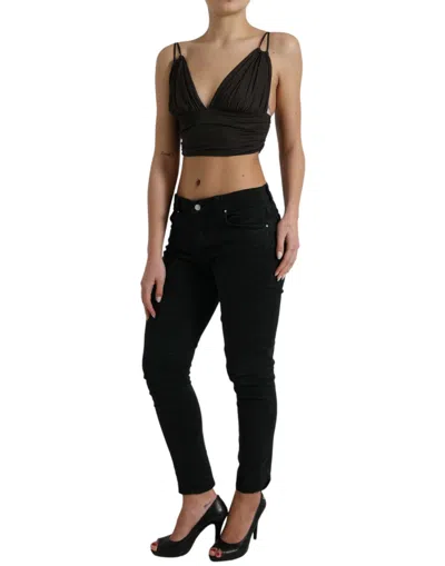 Dolce & Gabbana Elegant Sleeveless Cropped Tank Top In Black