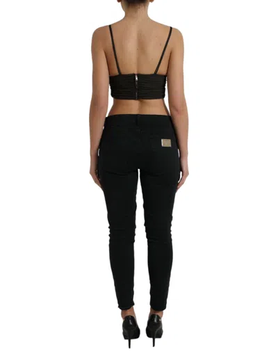 Dolce & Gabbana Elegant Sleeveless Cropped Tank Top In Black