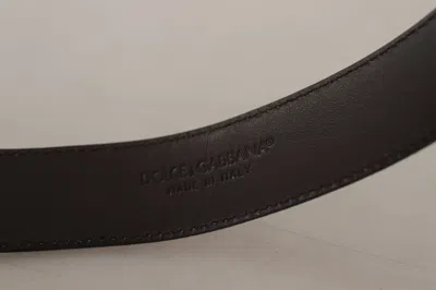 Dolce & Gabbana Brown Amore Animal Print Exotic Leather Logo Buckle Belt In Brown