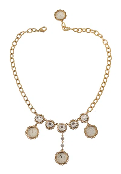 Dolce & Gabbana Elegant Timekeeper Statement Necklace In Gold