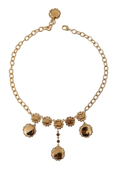 Dolce & Gabbana Elegant Timekeeper Statement Necklace In Gold