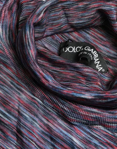 Dolce & Gabbana Elegant Turtleneck Pullover Sweater In Blue Purple In Multi