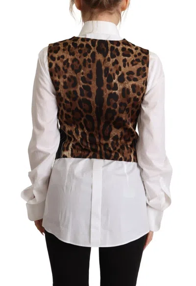 Dolce & Gabbana Black Stripes Wool V-neck Sleeveless Button Vest Top In Black