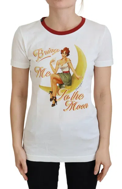 Dolce & Gabbana Bring Me To The Moon Print T-shirt In White