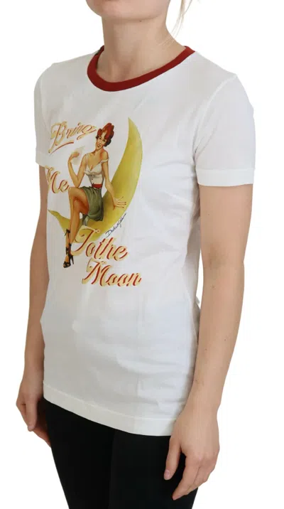 Dolce & Gabbana Bring Me To The Moon Print T-shirt In White