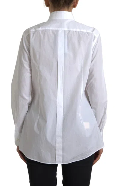 Dolce & Gabbana Cotton Collared Long Sleeves Shirt White In White