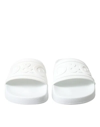 Dolce & Gabbana Elegant White Logo Women's Slides