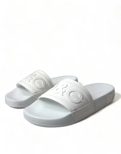 Dolce & Gabbana Elegant White Logo Women's Slides