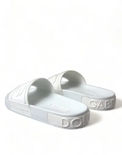 Dolce & Gabbana Elegant White Logo Women's Slides