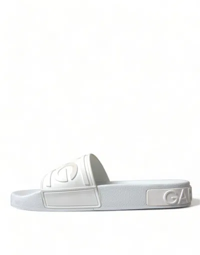 Dolce & Gabbana Elegant White Logo Women's Slides