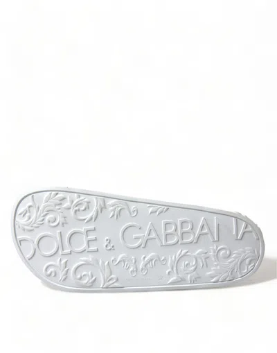 Dolce & Gabbana Elegant White Logo Women's Slides