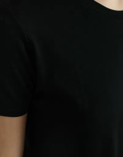 Dolce & Gabbana Black Wool Short Sleeves Crewneck Top T-shirt In Black