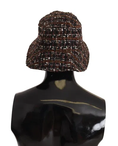 Dolce & Gabbana Elegant Woven Multicolor Bucket Women's Hat In Brown