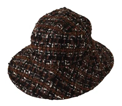 Dolce & Gabbana Elegant Woven Multicolor Bucket Women's Hat In Brown