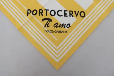 Dolce & Gabbana Yellow Portocervo Cotton Shawl Wrap Scarf In Yellow