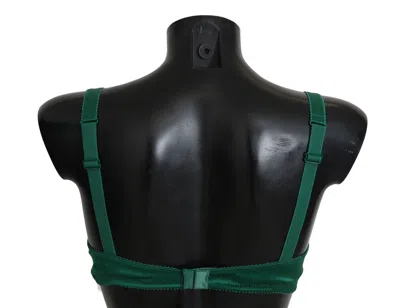 Dolce & Gabbana Green Silk Stretch Floral Lace Bra Underwear In Green
