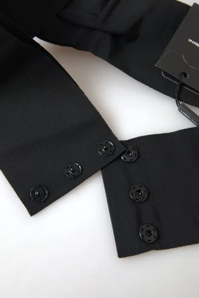 Dolce & Gabbana Black Crystal Brass Wide Waist Runway Belt In Black