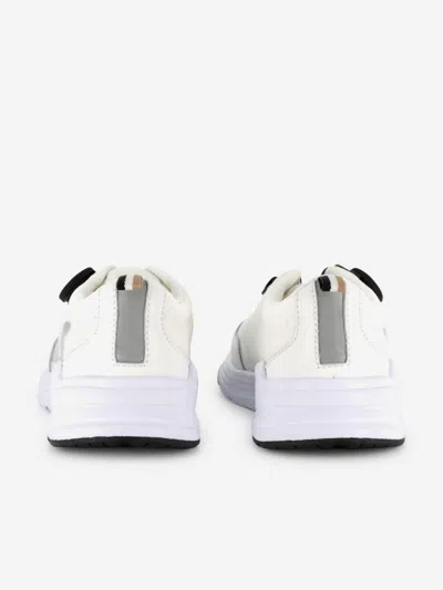 Hugo Boss Boss Boys Logo Trainers In Silver