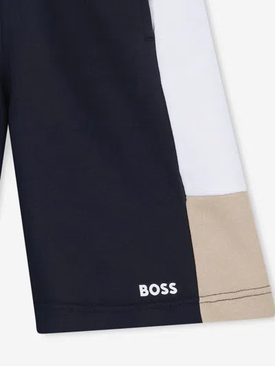 Hugo Boss Boss Boys Colourblock Bermuda Shorts In Blue