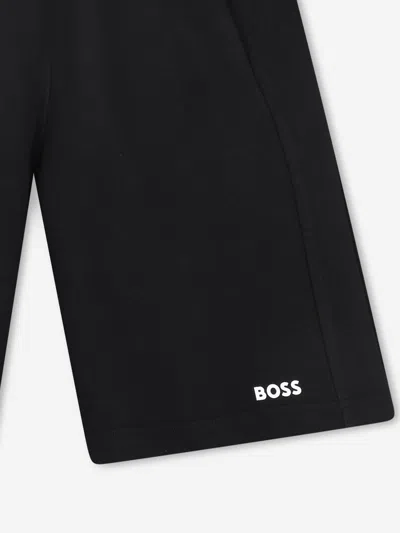 Hugo Boss Boss Boys Logo Print Shorts In Black
