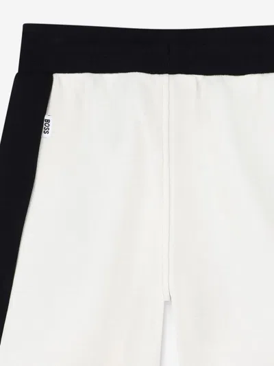 Hugo Boss Boss Boys Colourblock Bermuda Shorts In White
