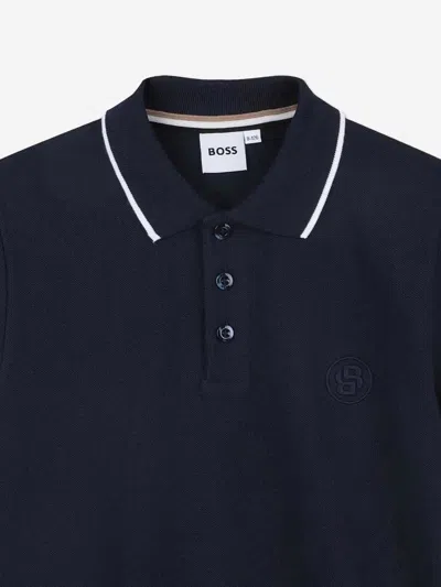 Hugo Boss Polo Shirt Boss Kids Color Blue In Black