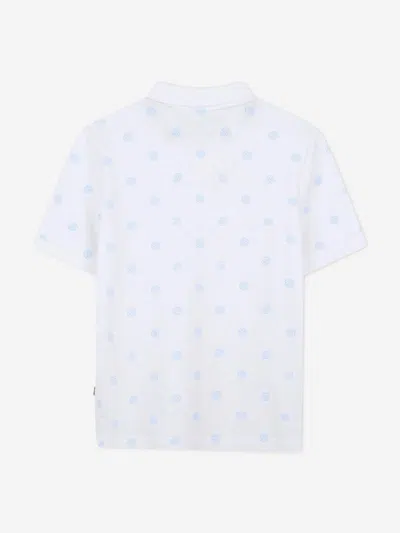 Hugo Boss Boss Boys Logo Polo Shirt In White