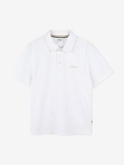 Hugo Boss Boss Kids Polo Shirt In White
