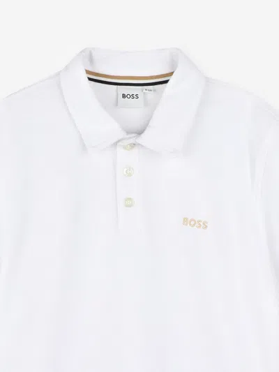 Hugo Boss Boss Kids Polo Shirt In White