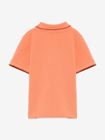 Hugo Boss Boss Baby Boys Logo Polo Shirt In Orange