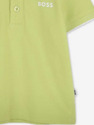 Hugo Boss Boss Baby Boys Logo Polo Shirt In Green