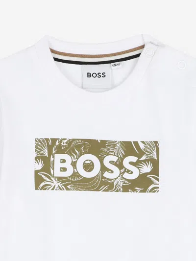 Hugo Boss Boss Baby Boys Logo Print T-shirt In White