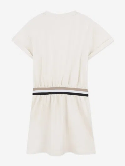 Hugo Boss Boss Girls Embroidered Logo Jersey Dress In White