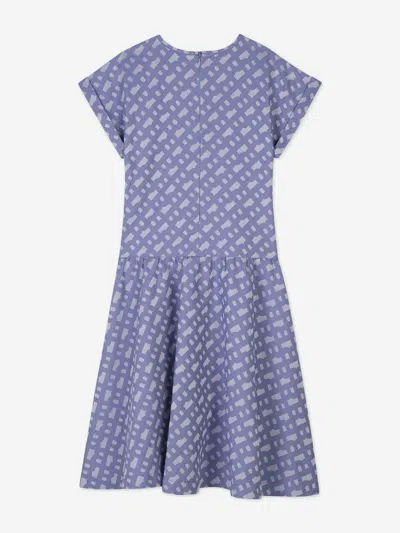 Hugo Boss Boss Girls Jacquard Monogram Dress In Blue