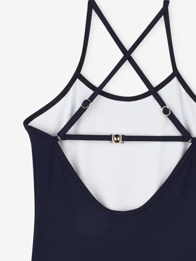Chloé Logo-print Swimsuit In Blue