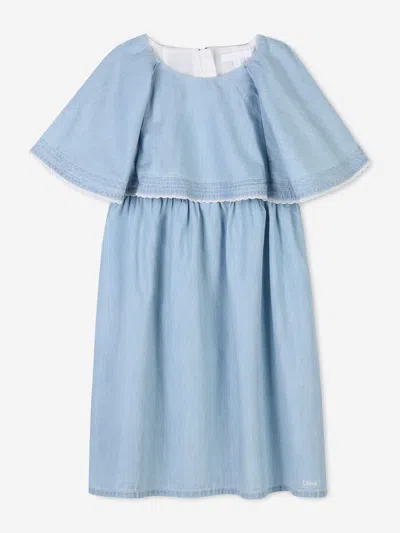 Chloé Ruffled Dress In Blue