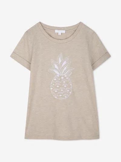 Chloé Girls Embroidered Pineapple T-shirt In Neutral